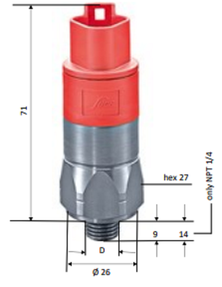 Suco Pressure Switch Zinc Plated Steel Body (crVi-free) Model 0136/0137