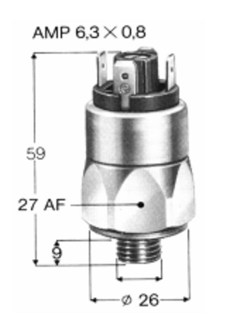 Pressure Switches 303 Stainless Steel Model 0186 - SS or 0187 - SS