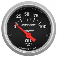 Sport-Comp Oil Pressure Gauge- 100 psi Electric