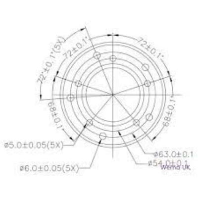 Topside Flange Adaptor- S3 1 1/4&quot; to SAE 5 stud